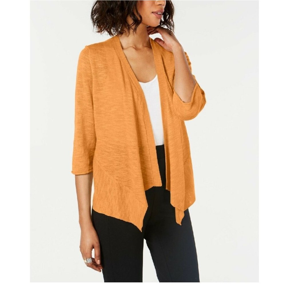 Alfani Sunset Orange Open-Front Cardigan